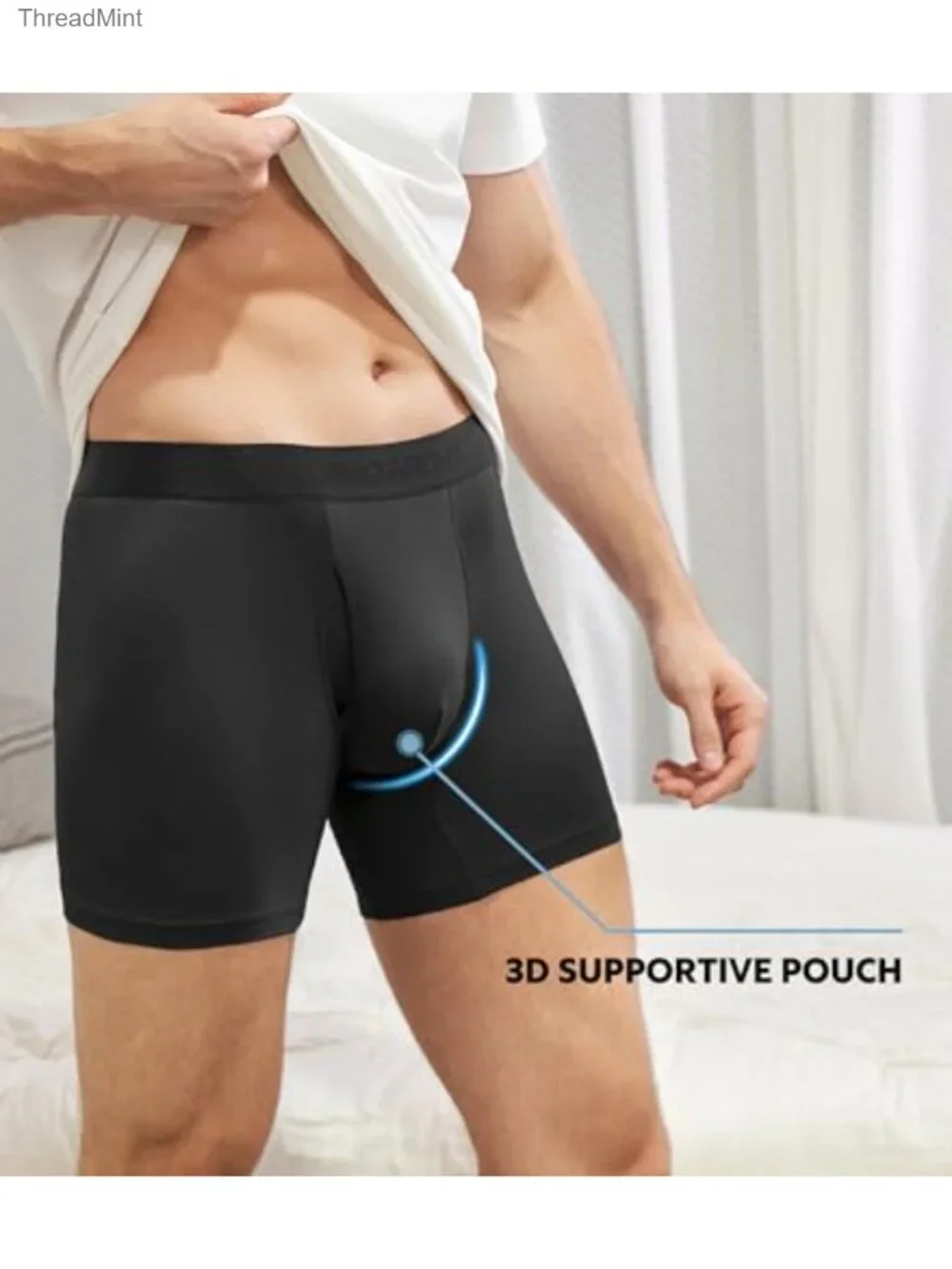 Men's Bamboo Rayon Boxer Briefs 4 Pack 1.5in Wide Waistband